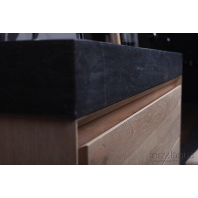 Forzalaqua Bellezza lavabo 100.5x51.5x9cm Rectangulaire 0 trous de robinet Pierre naturelle Pierre dure adoucie